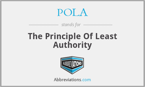 POLA - The Principle Of Least Authority