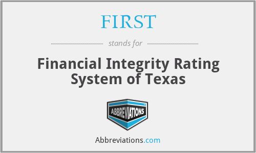 FIRST - Financial Integrity Rating System of Texas