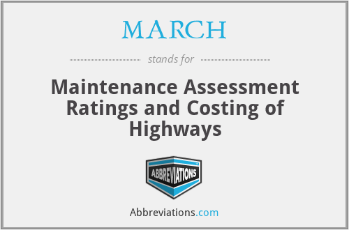 MARCH - Maintenance Assessment Ratings and Costing of Highways