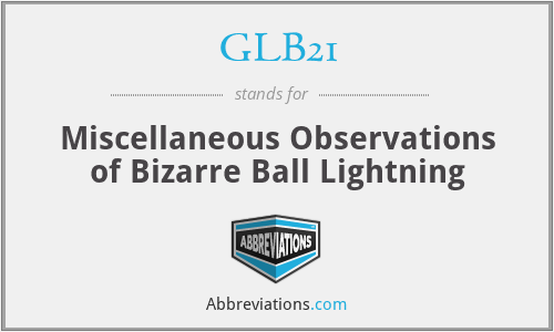 GLB21 - Miscellaneous Observations of Bizarre Ball Lightning