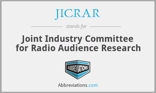 JICRAR - Joint Industry Committee for Radio Audience Research