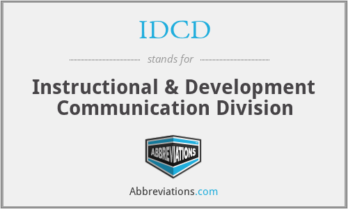 IDCD - Instructional & Development Communication Division