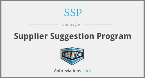 SSP - Supplier Suggestion Program