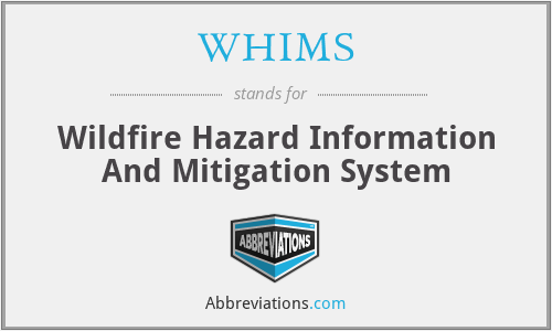 WHIMS - Wildfire Hazard Information And Mitigation System