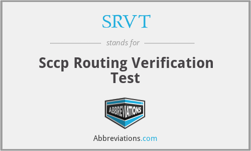 SRVT - Sccp Routing Verification Test