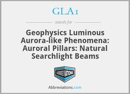 GLA1 - Auroral Pillars: Natural Searchlight Beams