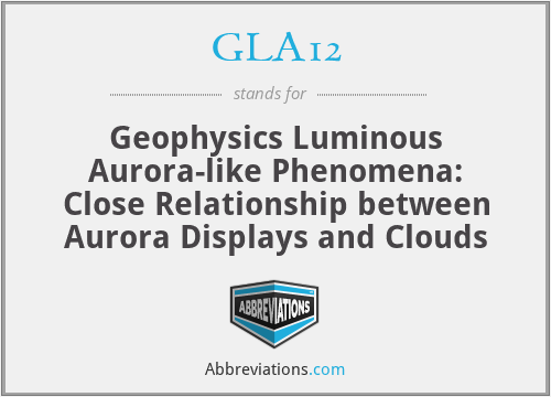 GLA12 - Geophysics Luminous Aurora-like Phenomena: Close Relationship between Aurora Displays and Clouds