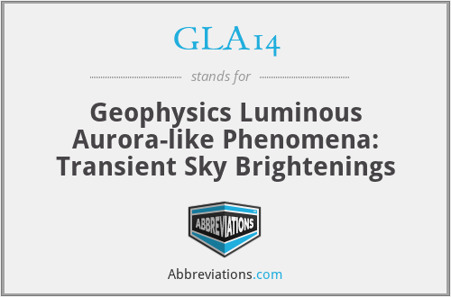 GLA14 - Geophysics Luminous Aurora-like Phenomena: Transient Sky Brightenings