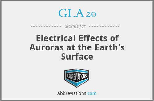 GLA20 - Electrical Effects of Auroras at the Earth's Surface