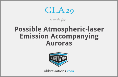 GLA29 - Possible Atmospheric-laser Emission Accompanying Auroras