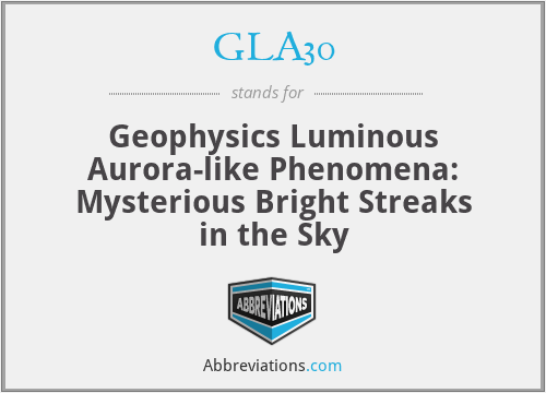 GLA30 - Geophysics Luminous Aurora-like Phenomena: Mysterious Bright Streaks in the Sky