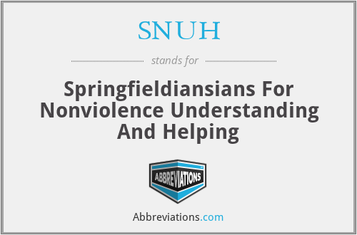 SNUH - Springfieldiansians For Nonviolence Understanding And Helping