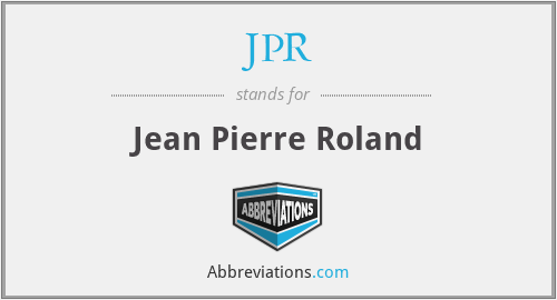 JPR - Jean Pierre Roland