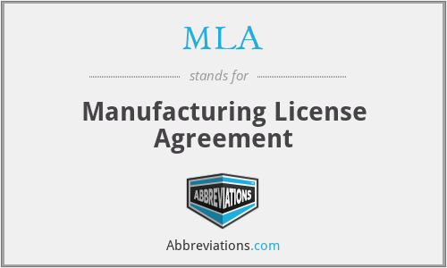 MLA - Manufacturing License Agreement