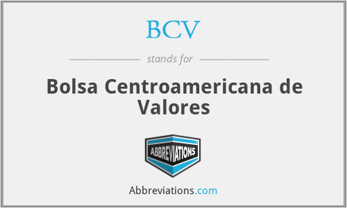 BCV - Bolsa Centroamericana de Valores