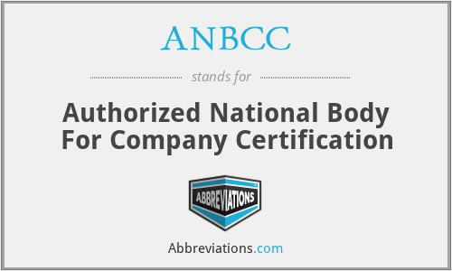 ANBCC - Authorized National Body For Company Certification