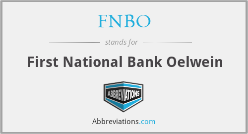 FNBO - First National Bank Oelwein