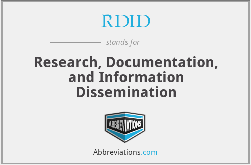 RDID - Research, Documentation, and Information Dissemination