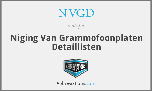 NVGD - Niging Van Grammofoonplaten Detaillisten