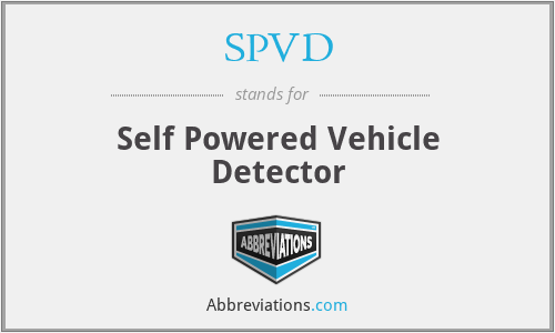 SPVD - Self Powered Vehicle Detector