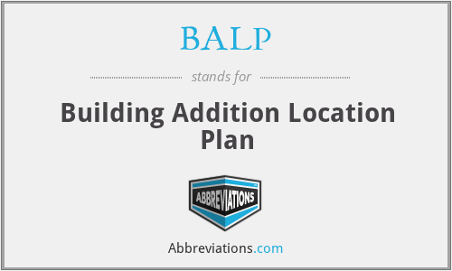BALP - Building Addition Location Plan
