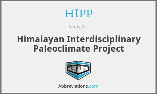 HIPP - Himalayan Interdisciplinary Paleoclimate Project