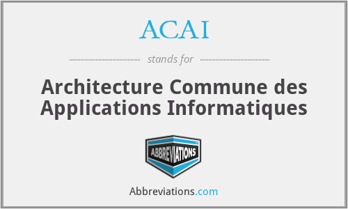 ACAI - Architecture Commune des Applications Informatiques