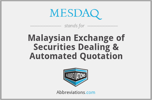 MESDAQ - Malaysian Exchange of Securities Dealing & Automated Quotation