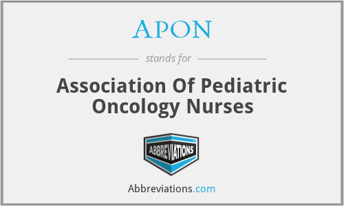 APON - Association Of Pediatric Oncology Nurses