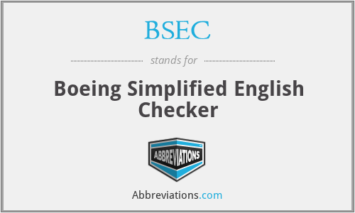 BSEC - Boeing Simplified English Checker