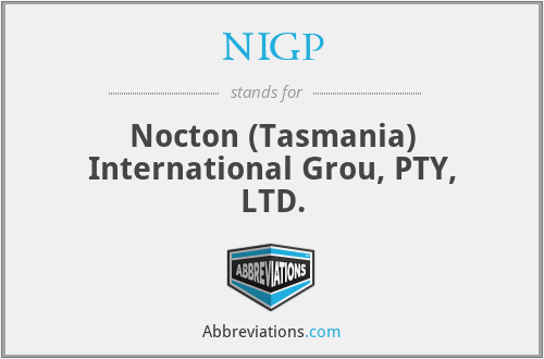 NIGP - Nocton (Tasmania) International Grou, PTY, LTD.