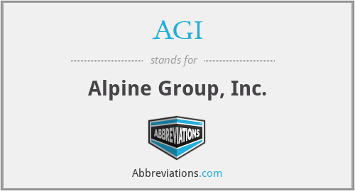 AGI - Alpine Group, Inc.