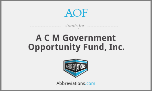 AOF - A C M Government Opportunity Fund, Inc.
