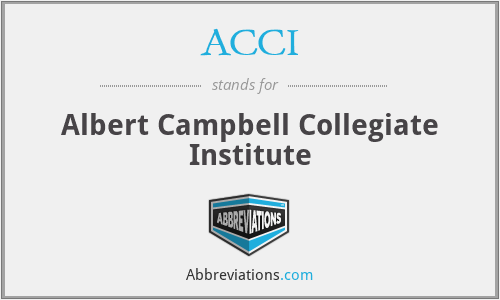 ACCI - Albert Campbell Collegiate Institute