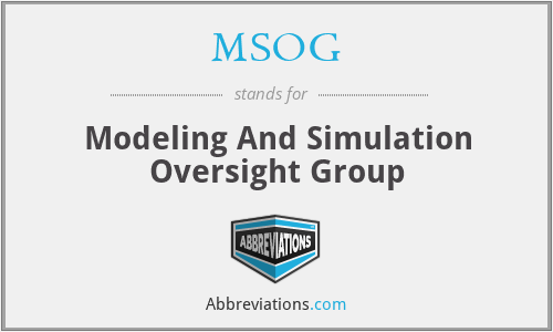 MSOG - Modeling And Simulation Oversight Group