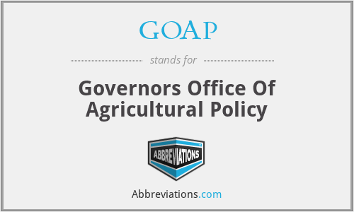 GOAP - Governors Office Of Agricultural Policy