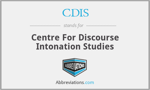 CDIS - Centre For Discourse Intonation Studies