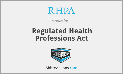 RHPA - Regulated Health Professions Act