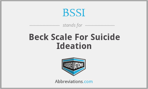 BSSI - Beck Scale For Suicide Ideation