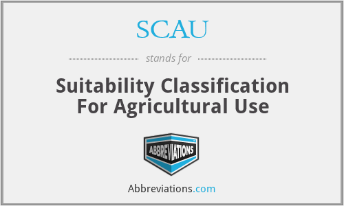 SCAU - Suitability Classification For Agricultural Use