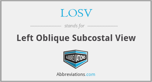 LOSV - Left Oblique Subcostal View