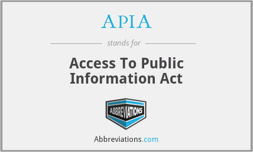 APIA - Access To Public Information Act