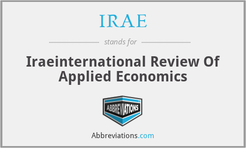 IRAE - Iraeinternational Review Of Applied Economics