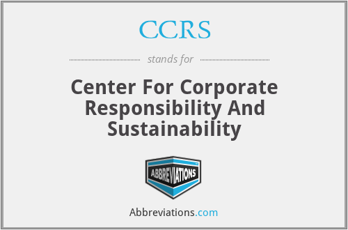 CCRS - Center For Corporate Responsibility And Sustainability