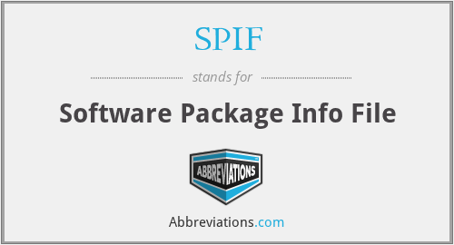 SPIF - Software Package Info File