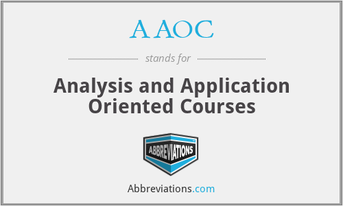 AAOC - Analysis and Application Oriented Courses