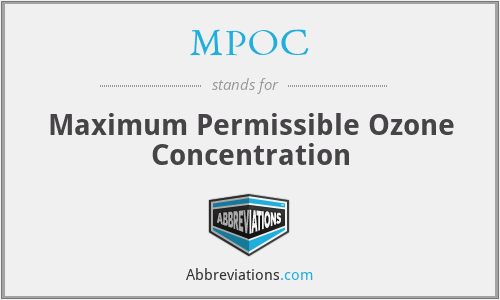 MPOC - Maximum Permissible Ozone Concentration