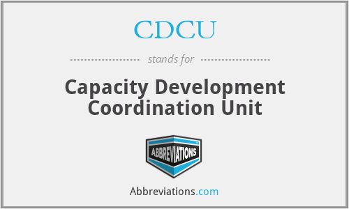 CDCU - Capacity Development Coordination Unit