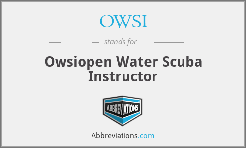 OWSI - Owsiopen Water Scuba Instructor