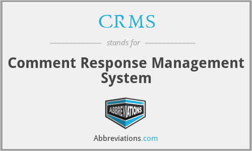 CRMS - Comment Response Management System